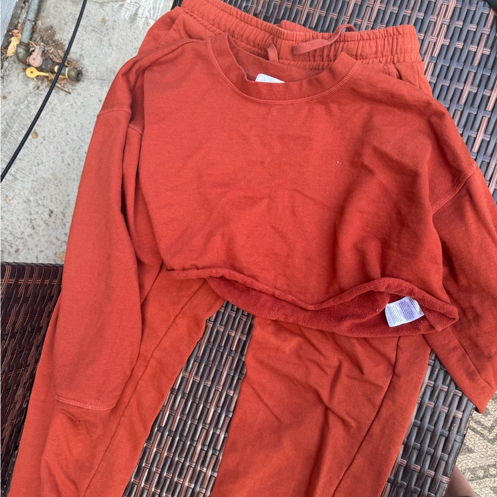 Kids Rust Orange Sweatshirt and Pants Set